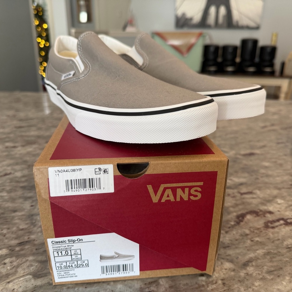 Vans Gray Classic Slip-On Shoes - Picture 2 of 6
